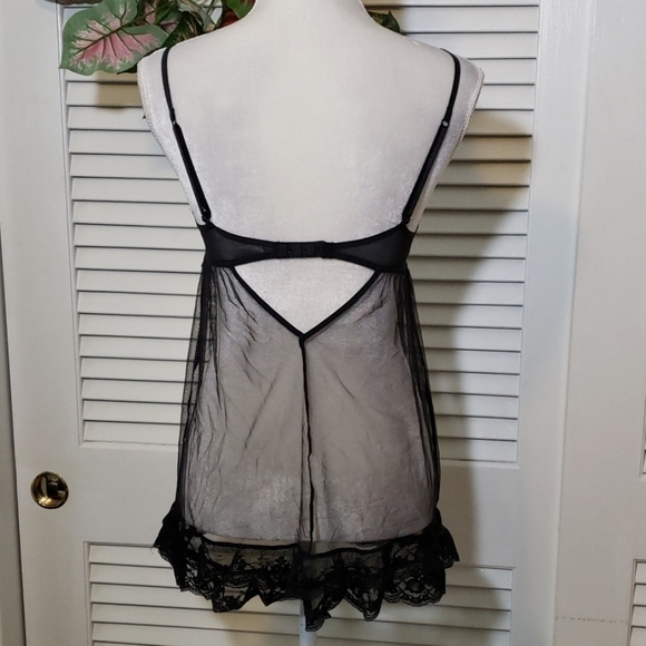Victoria's Secret Sheer Negligee Slip Small Black VGUC - Picture 2 of 9